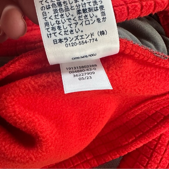 Lands’ End Long Sleeve Full Zip Grid Fleece. Large. Orange. - Picture 10 of 10